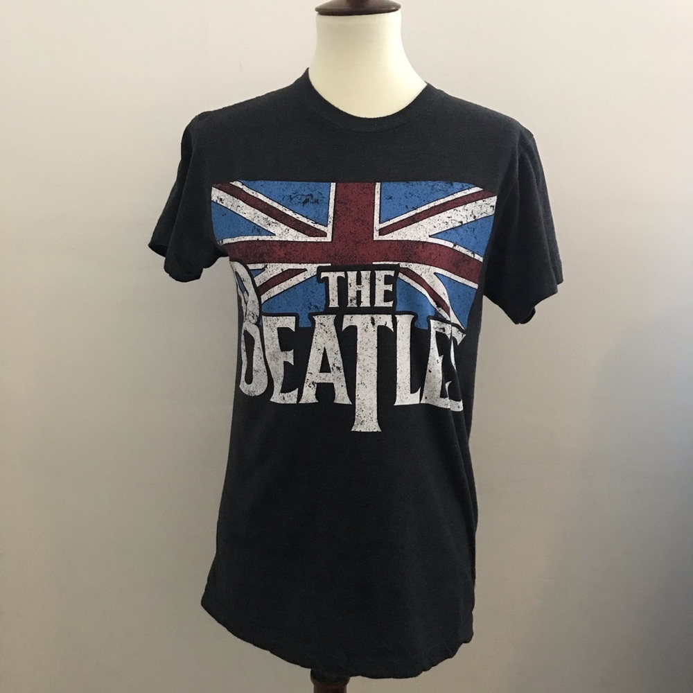 The Beatles Graphics Crewneck Black T-shirt